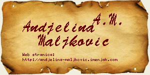 Andjelina Maljković vizit kartica